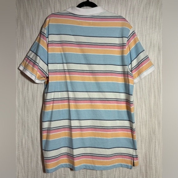 Original Penguin Men's Polo Shirt - Blue, Pink, Yellow Stripes - Picture 2 of 3